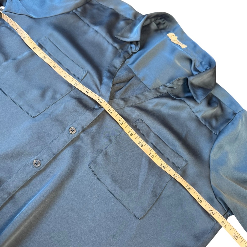 Express Deep Blue Button Down Shirt - image 3